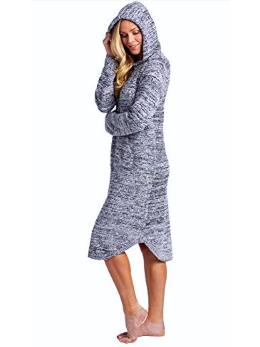 Softies 42" Marshmallow Hooded Lounger XS Heather Navy Oprah's Favorite NWT